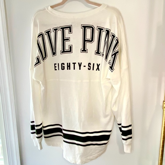 PINK Victoria's Secret Tops - Victoria Secret Pink Cream Spirit Jersey Size Med